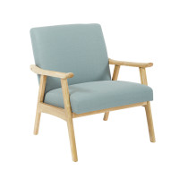 OSP Home Furnishings WDN51-K21 Weldon Chair in Klein Sea fabric with Brushed Finished Frame